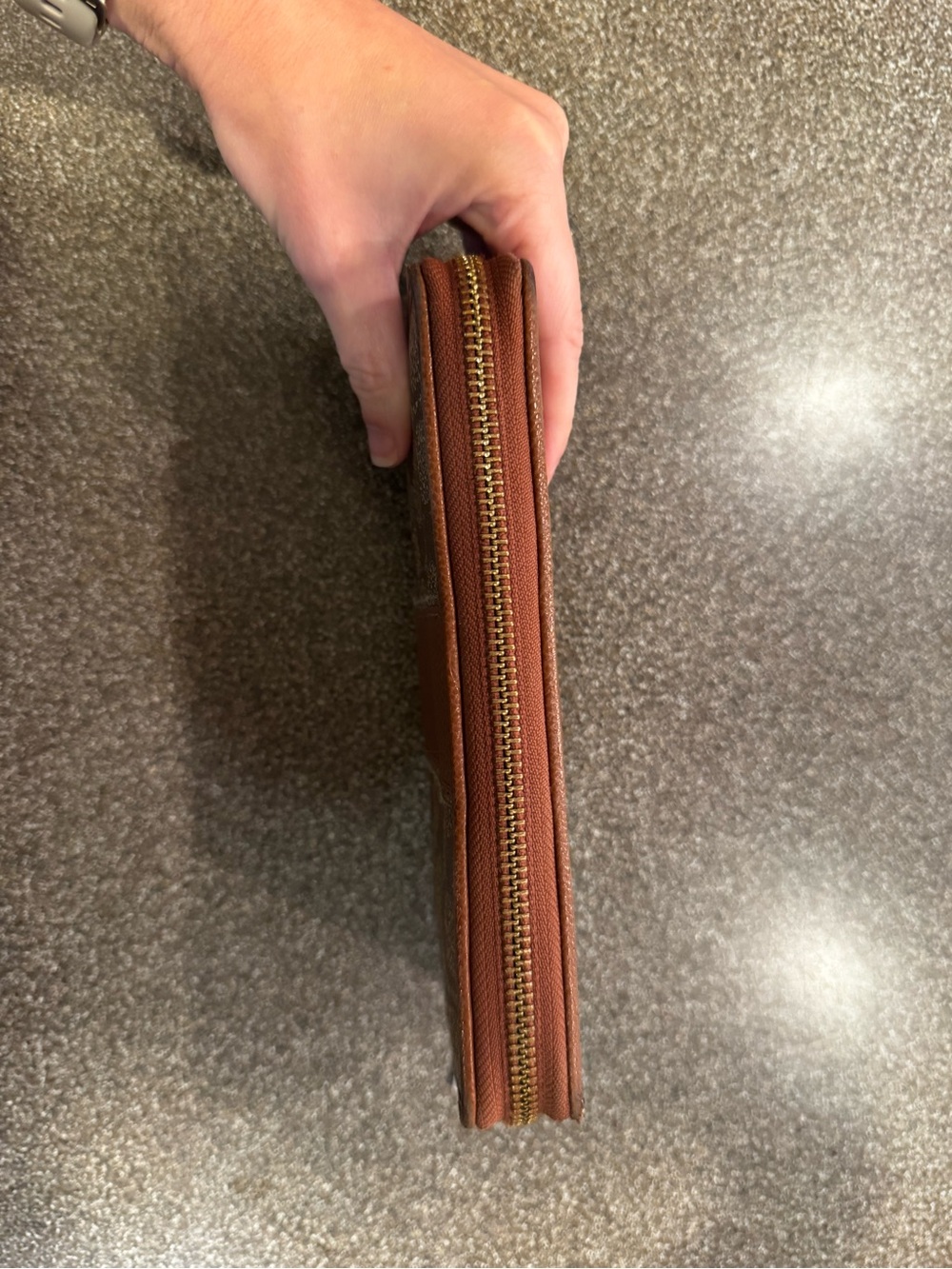 Authentic Coach Vintage Brown Signature Accordion Zip Wallet - Picture 3 of 8